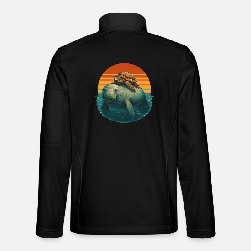 Manatee Turtle Ocean Friends Unisex Softshell Jacket