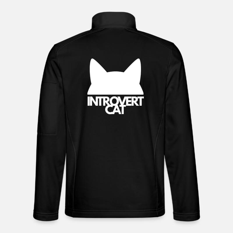 Introvert Cat Silhouette - Unisex Softshell Jacket - black