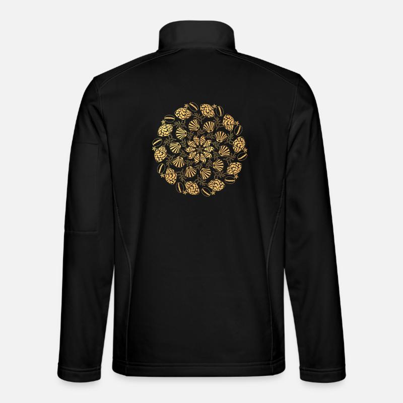 Mandala de coquillage - or - Veste en tissu softshell Unisexe - noir