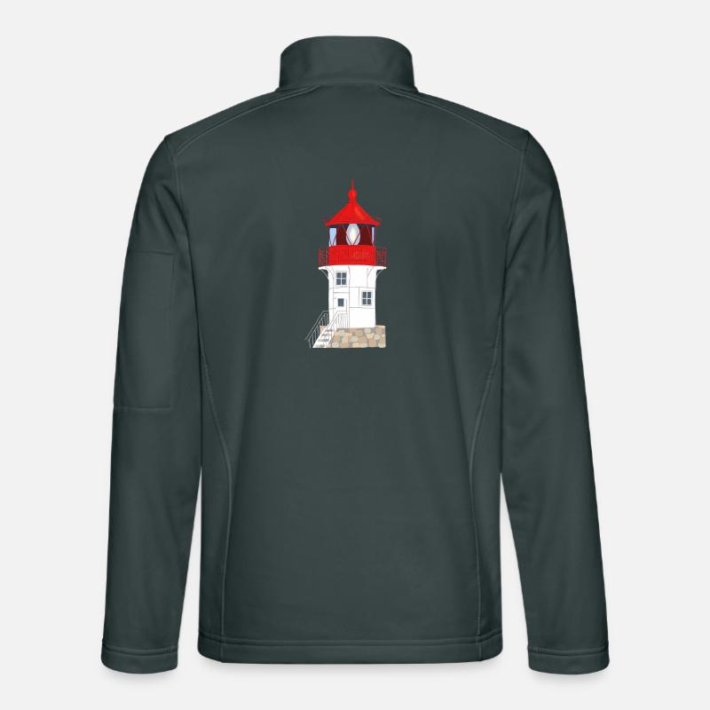 Île de Hiddensee, phare Gellen, pas de texte Veste en tissu softshell Unisexe