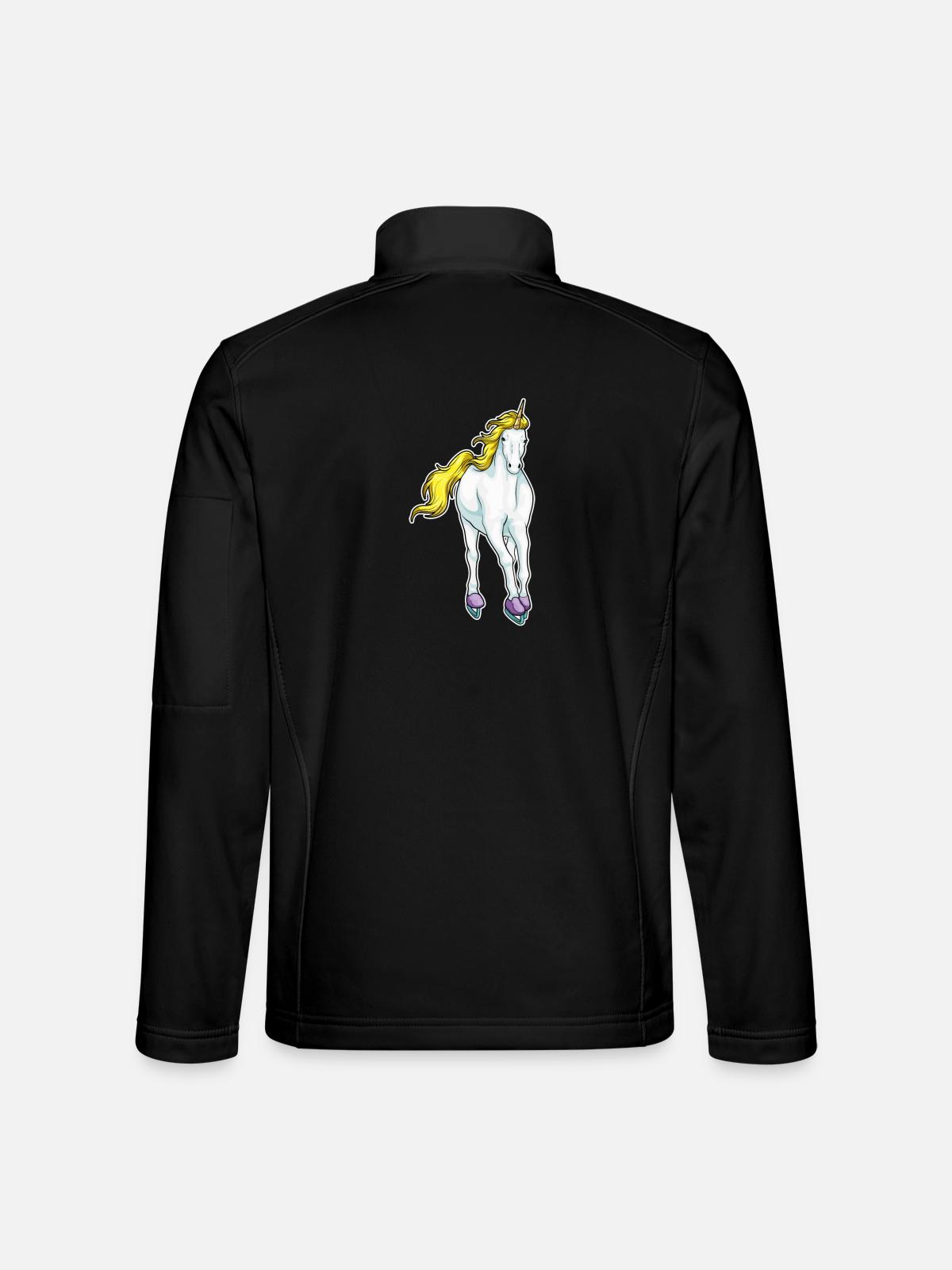 Einhorn Eislaufen Schlittschuhe - Unisex Softshelljacke - Schwarz - Hinten