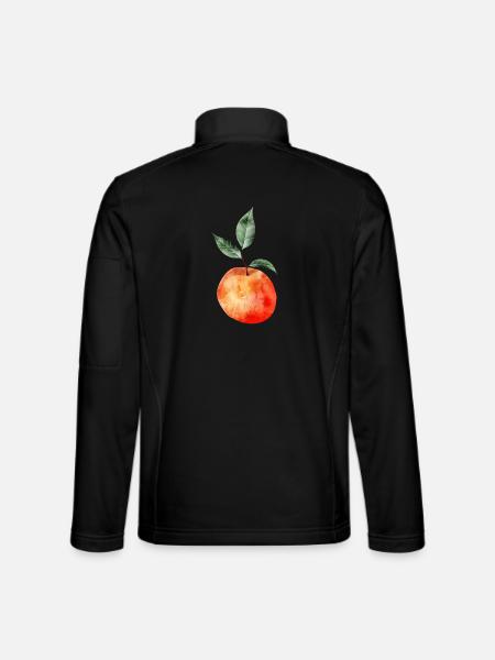 Pêche rougeoyante avec illustration de feuilles - Veste en tissu softshell Unisexe - noir - Dos
