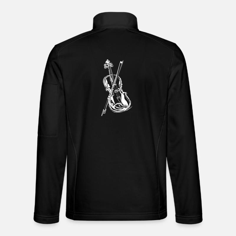 Geige Zeichnung - Unisex Softshelljacke - Schwarz