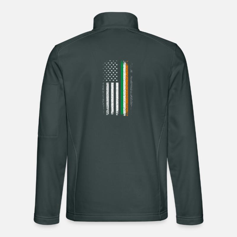 American Flag Meets Irish Tricolor Distressed Unisex Softshell Jacket