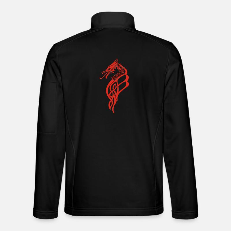 Großer roter keltischer Drache - Unisex Softshelljacke - Schwarz