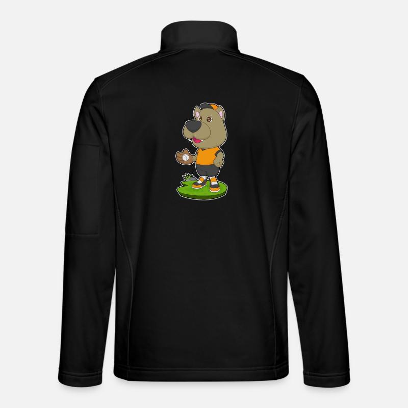 Dog Baseball Baseball Glove - Unisex Softshell Jacket - black