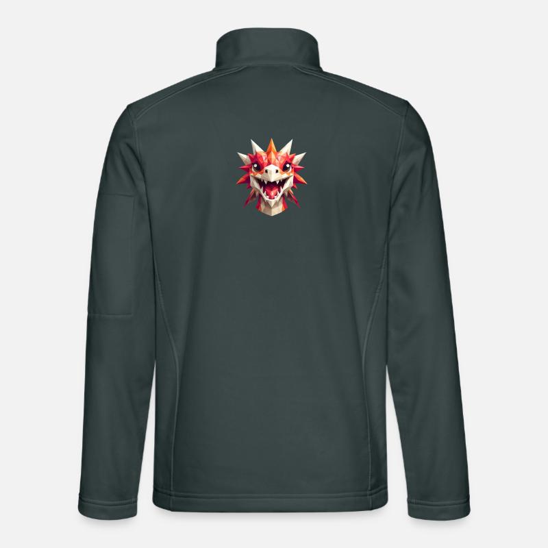 Un dragon qui rit dans le style polygonal Veste en tissu softshell Unisexe