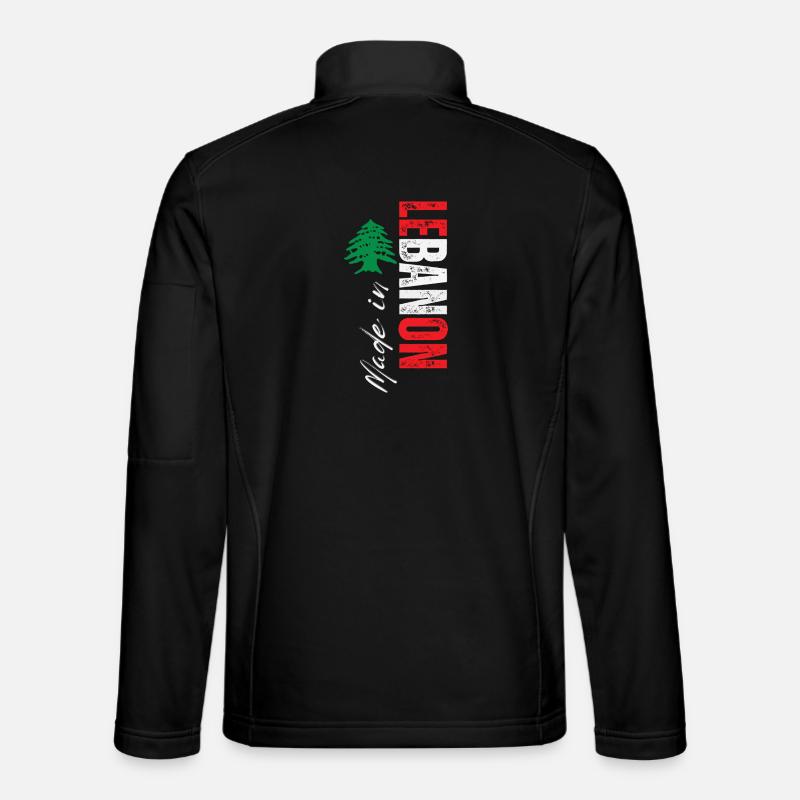 Fabriqué au Liban, design vertical - Veste en tissu softshell Unisexe - noir