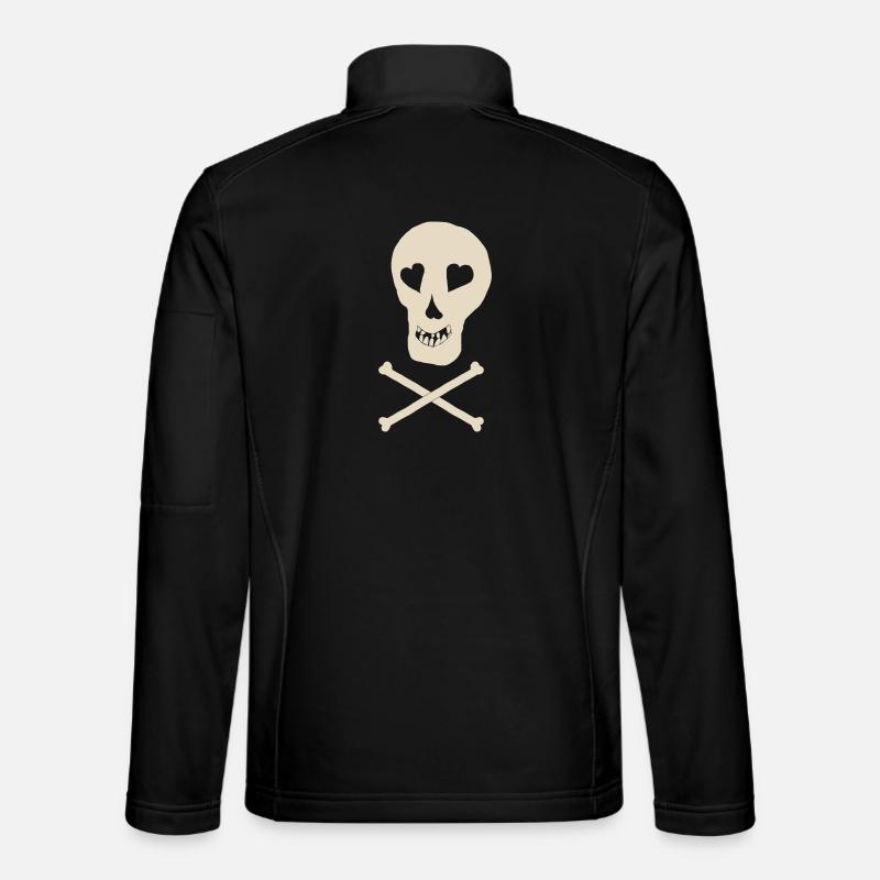 Skull with bones - Unisex Softshell Jacket - black