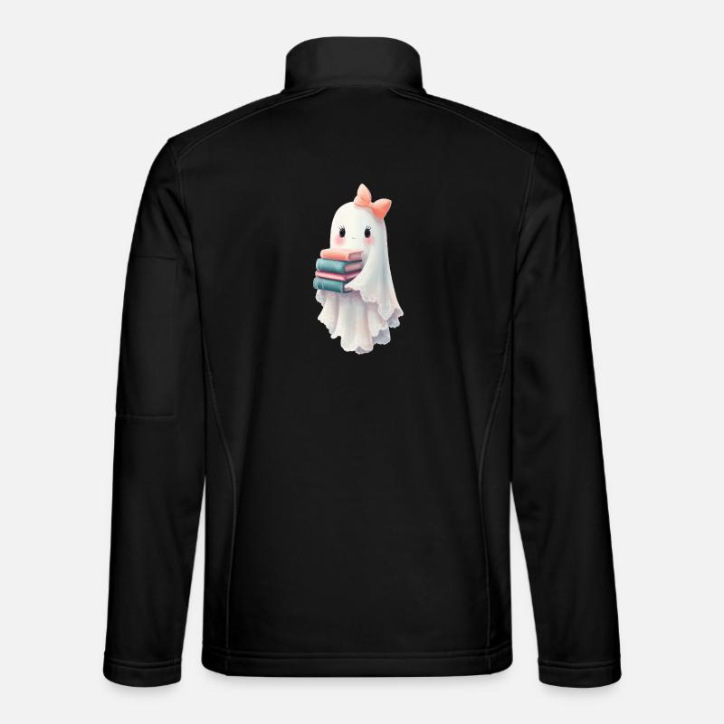Ghost Halloween Books - Unisex Softshell Jacket - black