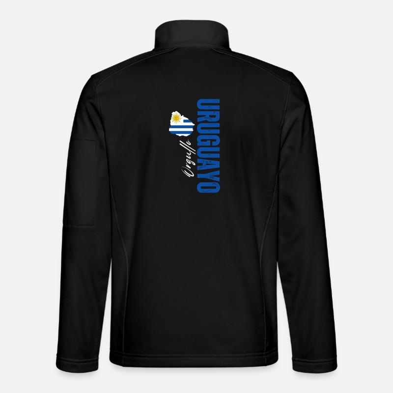 Uruguayischer Stolz, vertikales Design - Unisex Softshelljacke - Schwarz