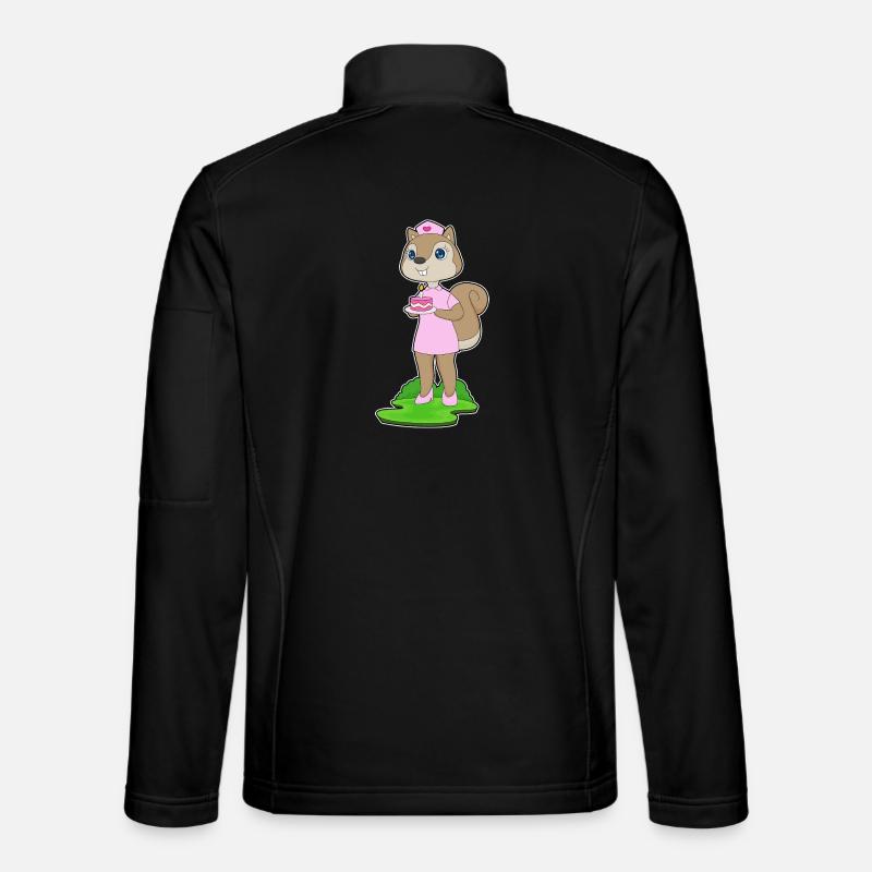 Infirmière d’anniversaire d’écureuil - Veste en tissu softshell Unisexe - noir