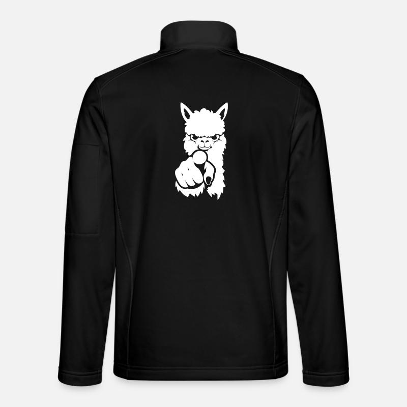 Alpaka zeigt auf dich – Silhouette - Unisex Softshelljacke - Schwarz