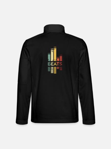 vintage Musik DJ beats Farben retro illustration - Unisex Softshelljacke - Schwarz