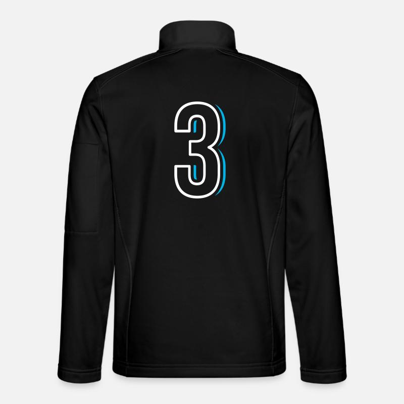 Number 3 - Three - Unisex Softshell Jacket - black