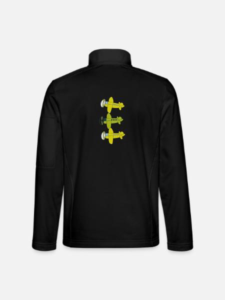 Aircraft 3-fold - Unisex Softshell Jacket - black - Back