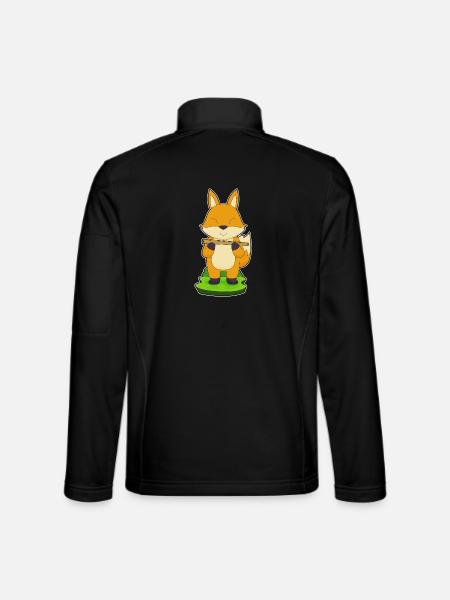 Fuchs Musiker Flöte Musik - Unisex Softshelljacke - Schwarz