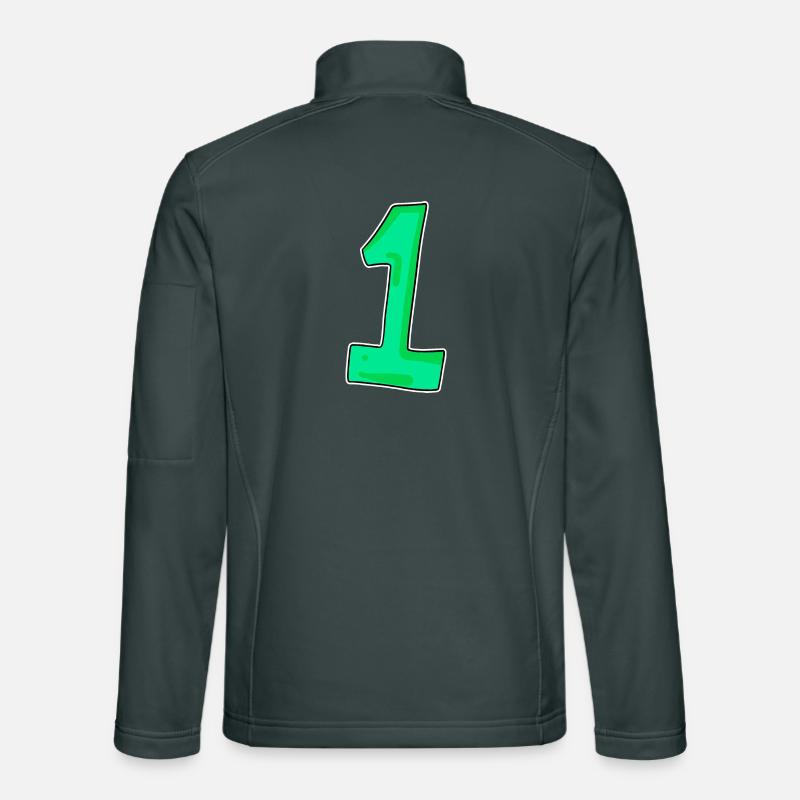 1 green Unisex Softshell Jacket