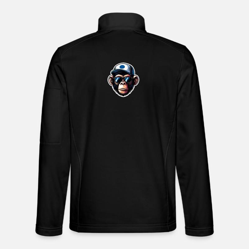 Monkey Glasses Cap - Unisex Softshell Jacket - black