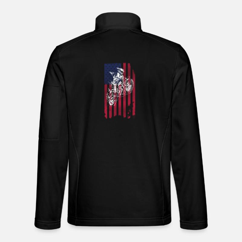 Dirt Biking USA-Flagge - Unisex Softshelljacke - Schwarz