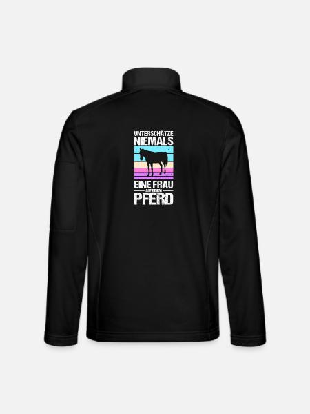 Reiten Pferdeliebhaber Reiterhof Pferde - Unisex Softshelljacke - Schwarz - Hinten