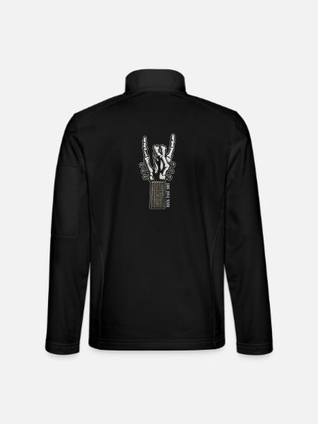 Rock That Shit – Skeleton Hand Guitar Shirt - Unisex Softshell Jacket - black - Back
