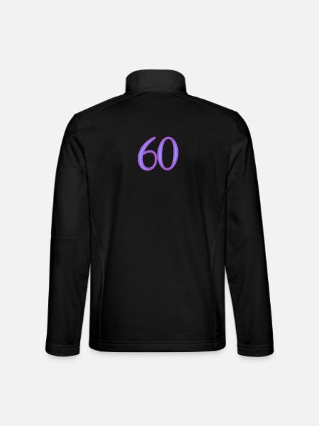 60. 60 ANS. 60e ANNIVERSAIRE. ANNIVERSAIRE 60 ANS. - Veste en tissu softshell Unisexe - noir - Dos