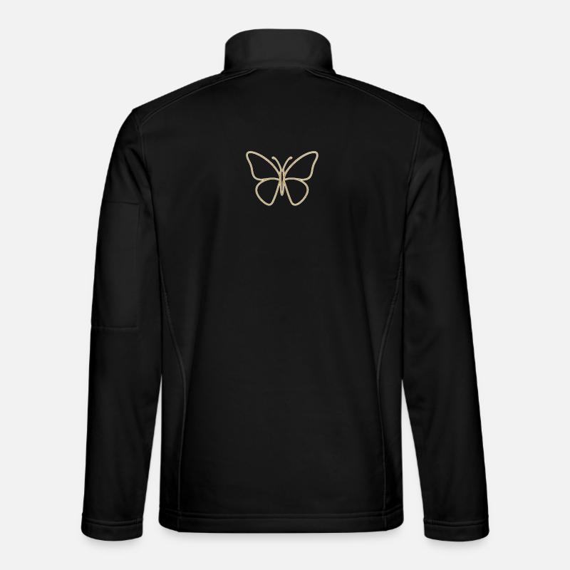 Golden butterfly silhouette - Unisex Softshell Jacket - black