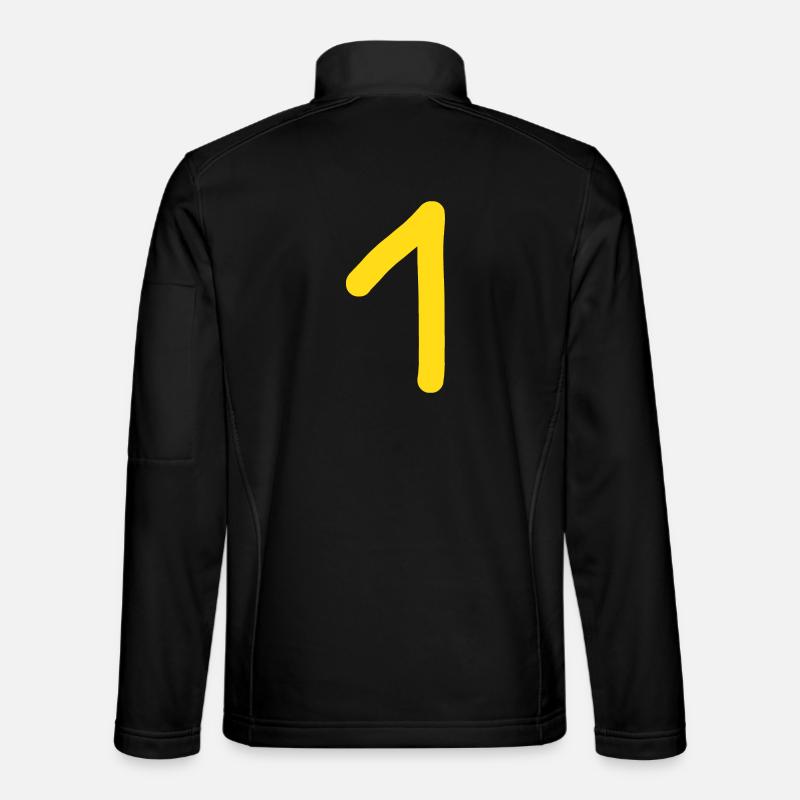 1 Number One Number Birthday - Unisex Softshell Jacket - black