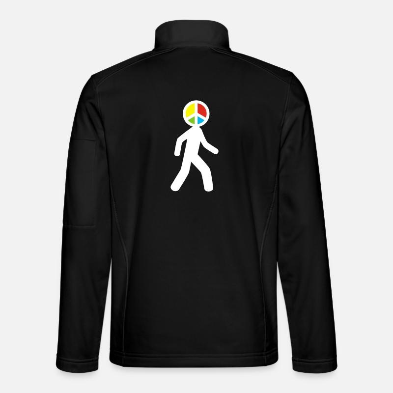 Mann des Friedens (weiß) - Unisex Softshelljacke - Schwarz