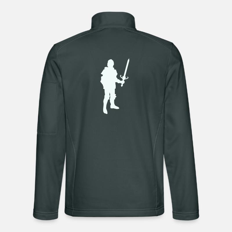 Knight hero silhouette with long sword Unisex Softshell Jacket