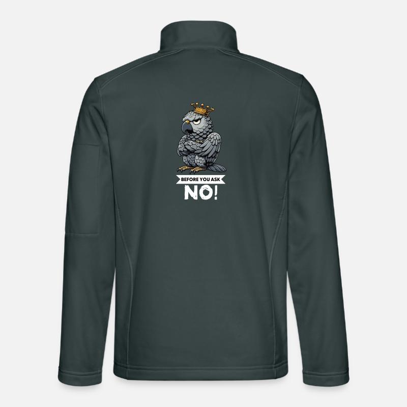 Before You Ask Graupapagei Papagei Papageienhalter Unisex Softshelljacke