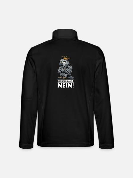 Avant que vous ne demandiez : pas de perroquet gris d’Afrique, perroquet, perroquet, perroquet, perroquet - Veste en tissu softshell Unisexe - noir - Dos