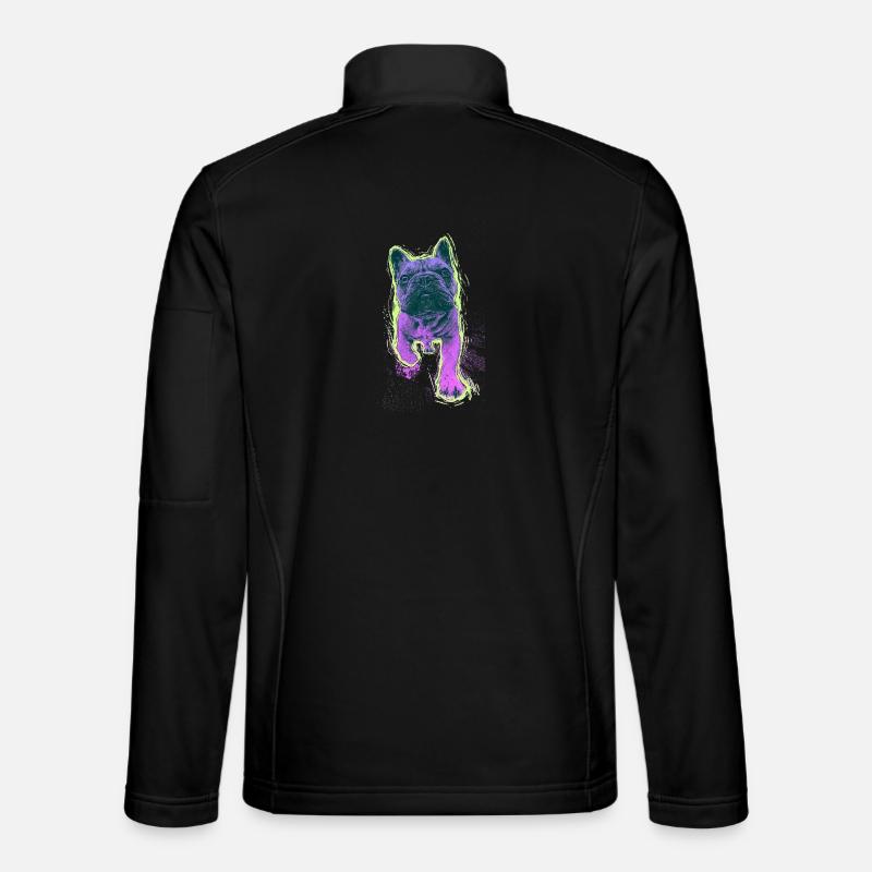 Neon Bulldog Splash - Unisex Softshelljacke - Schwarz