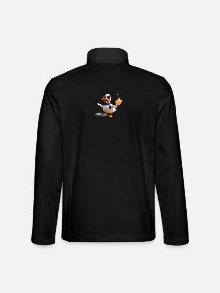 Sunglasses Duck Toasting Beer - Unisex Softshell Jacket - black