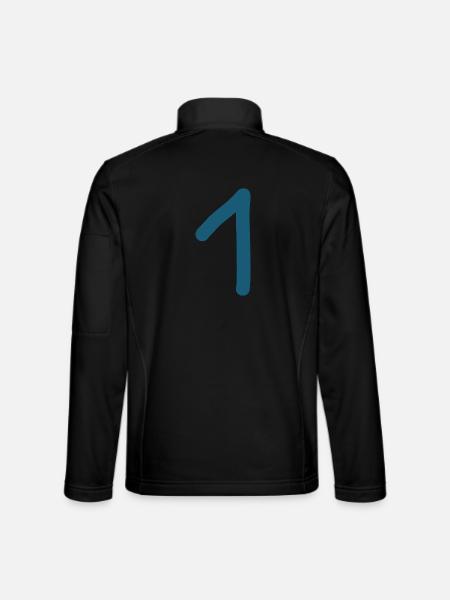 1 Nummer eins Zahl Geburtstag - Unisex Softshelljacke - Schwarz - Hinten