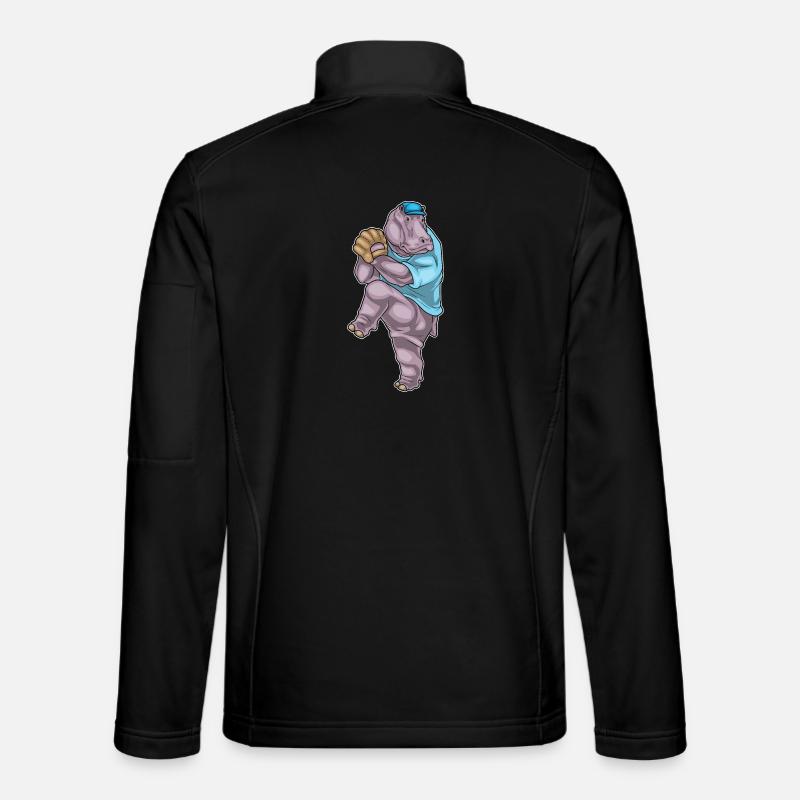 Hippopotamus Gant de baseball - Veste en tissu softshell Unisexe - noir