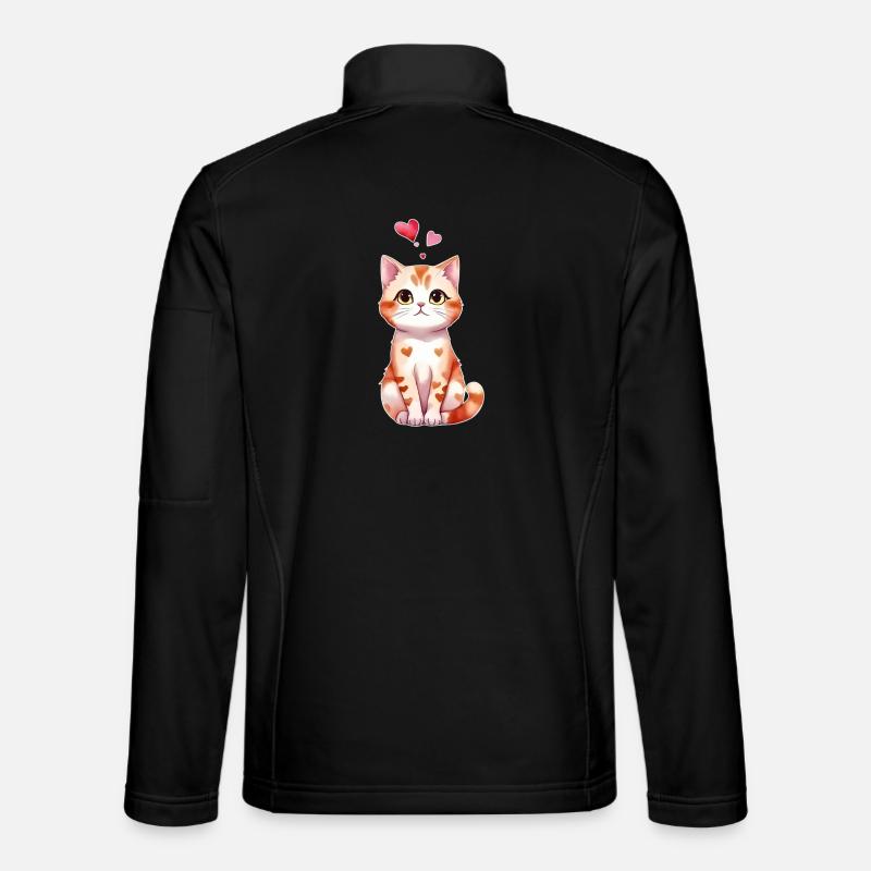 Heart Kitten Cats Baby - Unisex Softshell Jacket - black