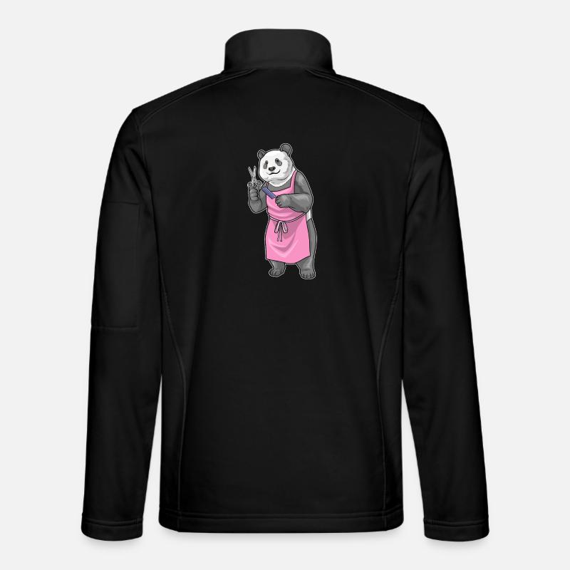 Panda Friseur Schere Kamm Unisex Softshelljacke