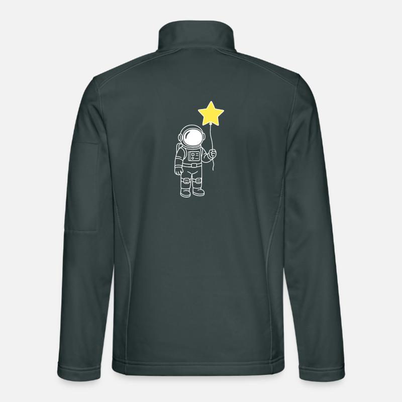 Astronaute avec ballon étoile – Œuvre d’art de l’espace Veste en tissu softshell Unisexe