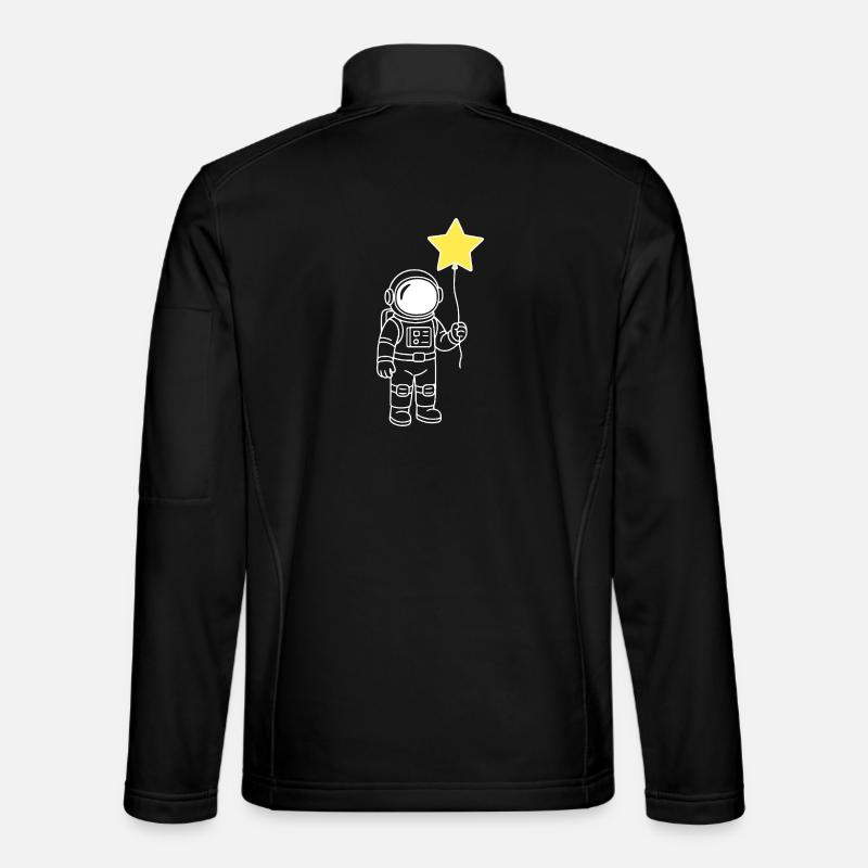Astronaut mit Stern-Ballon – Space Artwork - Unisex Softshelljacke - Schwarz