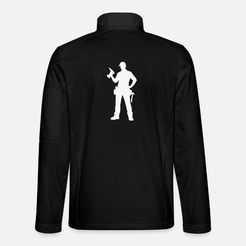 Silhouette d’artisan avec outils - Veste en tissu softshell Unisexe - noir