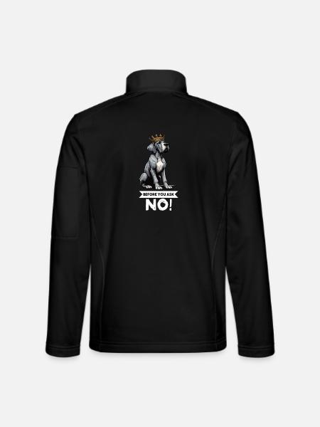 Avant de demander à un grand dogue grand dogue propriétaire de dogue allemand - Veste en tissu softshell Unisexe - noir - Dos