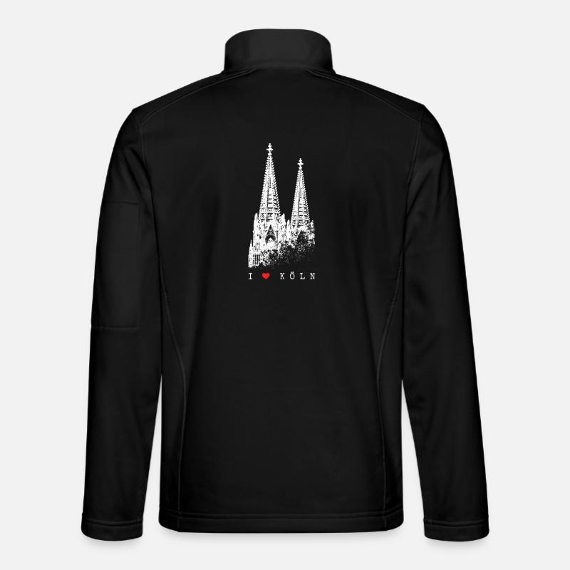 J’adore Cologne Cologne Skyline Cathédrale de Cologne Silhouette Veste en tissu softshell Unisexe