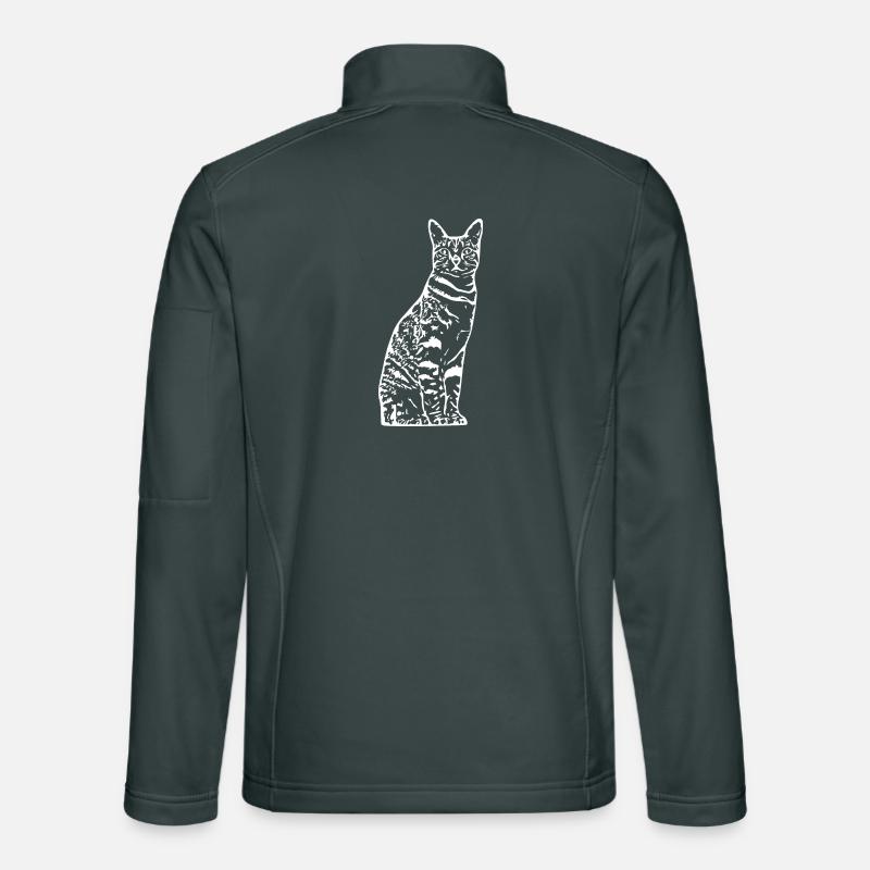 Cat White Silhouette Gift Cat Lover Unisex Softshell Jacket