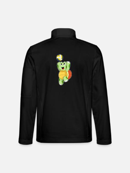 Turtle Volleyball Player Volleyball - Unisex Softshell Jacket - black