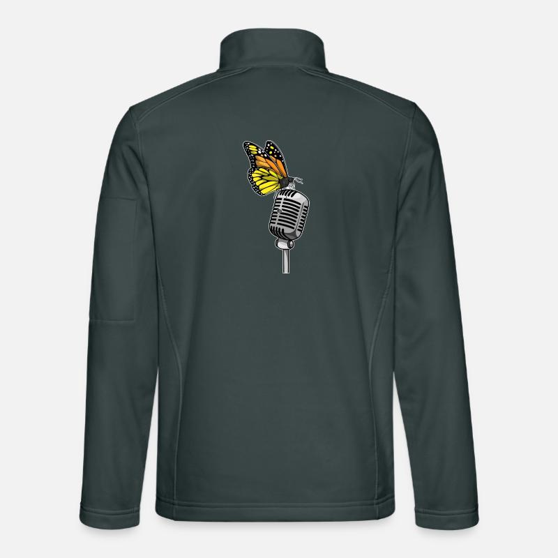 Schmetterling Sänger Mikrofon Singen Unisex Softshelljacke