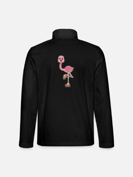 Flamingo Rollschuhfahren Rollschuhe - Unisex Softshelljacke - Schwarz