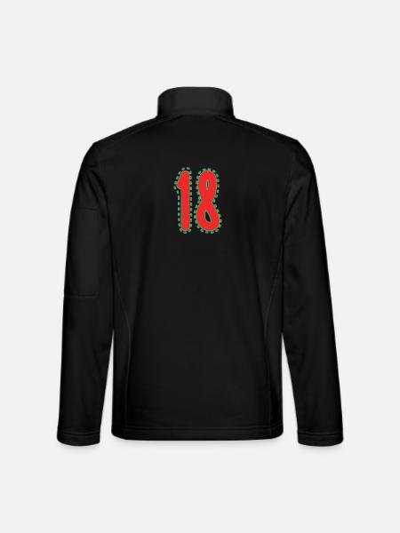 18. 18 YEARS OLD. 18th ANNIVERSARY. 18 BIRTHDAY. - Unisex Softshell Jacket - black - Back
