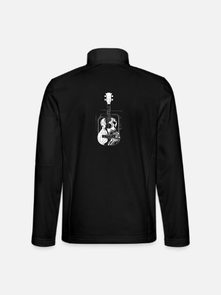 Ukulele Drawing - Unisex Softshell Jacket - black